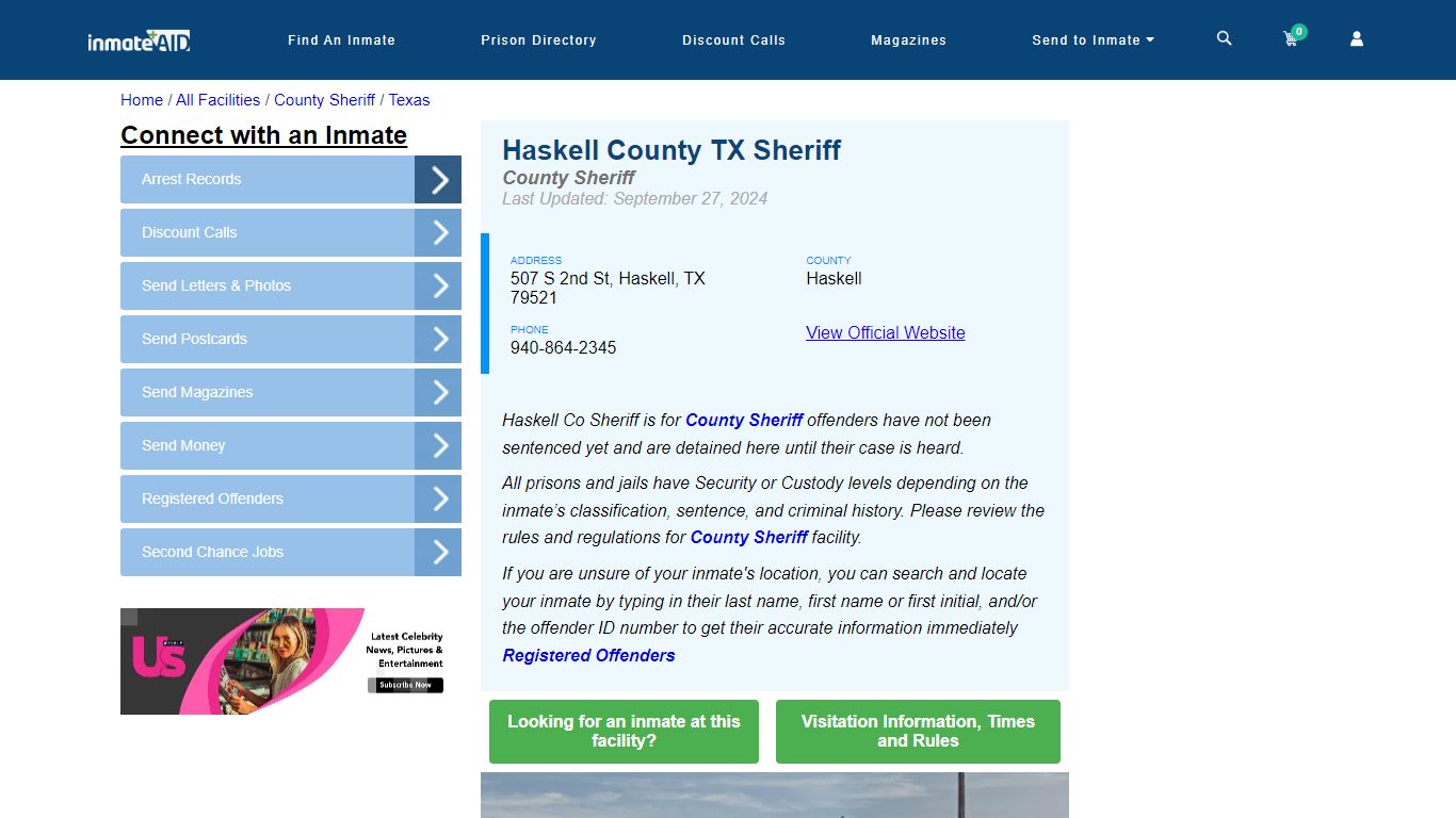 Haskell County TX Sheriff & Arrest Search - InmateAid