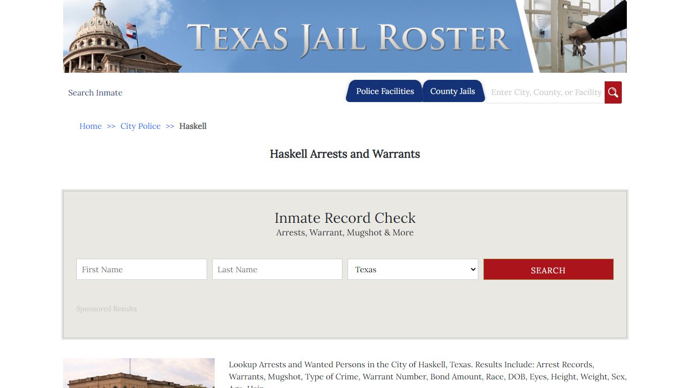 Haskell Arrests and Warrants - Jail Roster Search